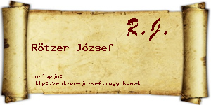 Rötzer József névjegykártya